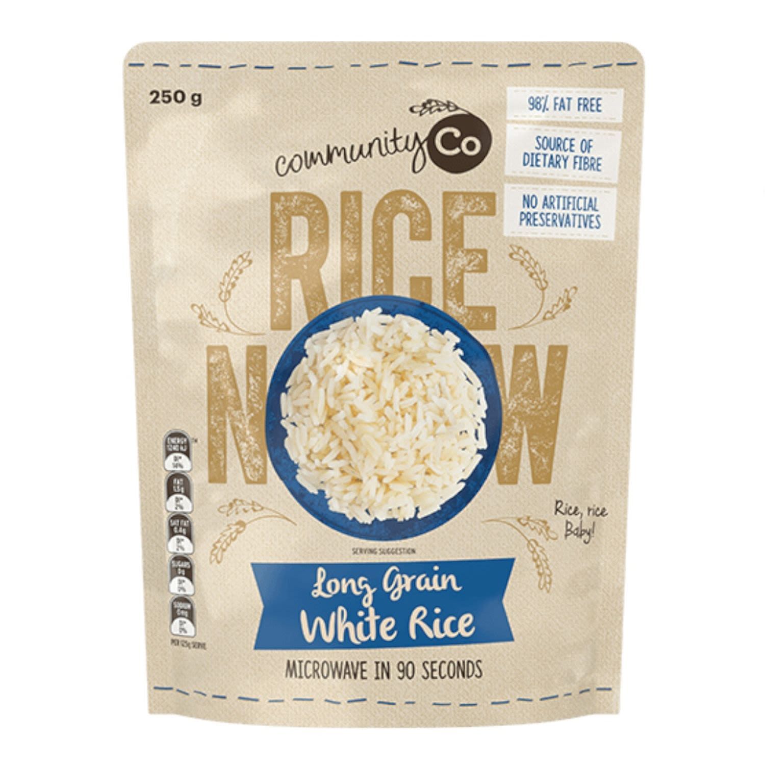 Community Co Long Grain White Microwave Rice 250g