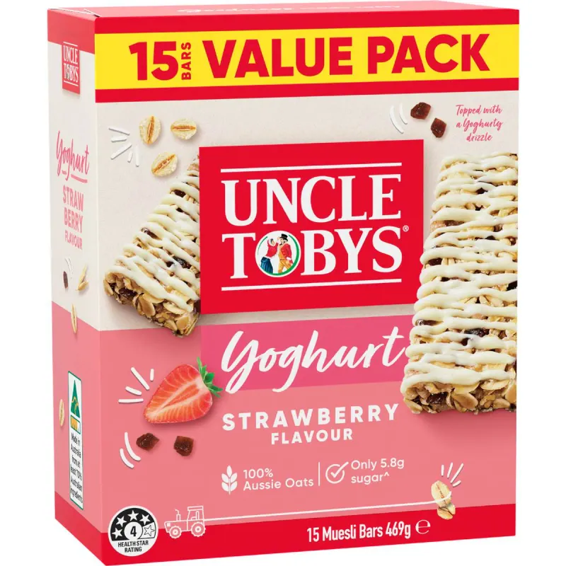 Uncle Tobys Strawberry Yoghurt Muesli Bar (6)