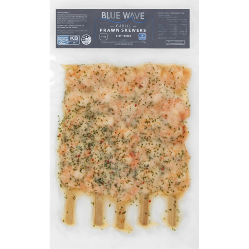 Blue Wave Garlic Prawn Skewers 5pk