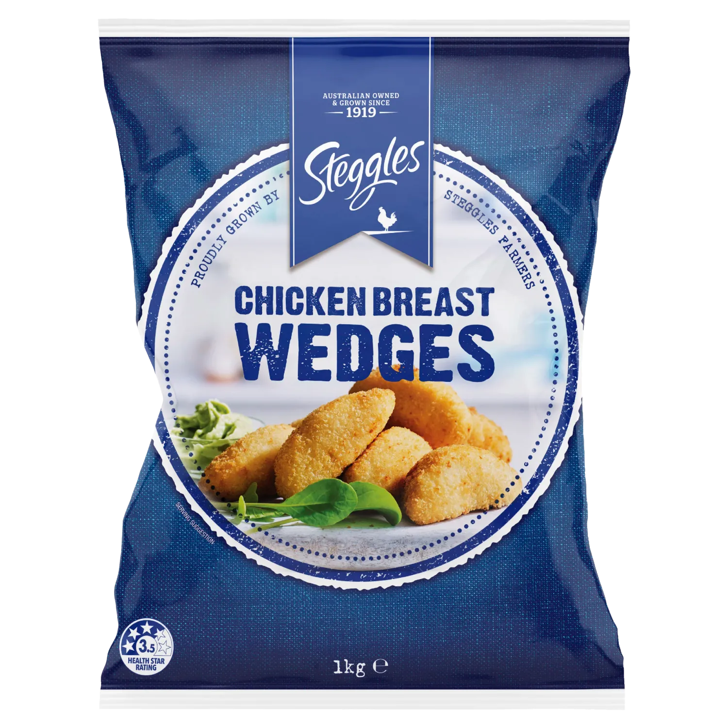 Steggles Chicken Breast Wedges Crumbed 1kg