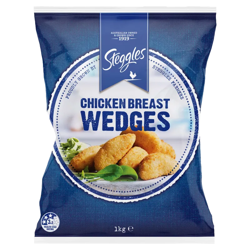 Steggles Chicken Breast Wedges Crumbed 1kg