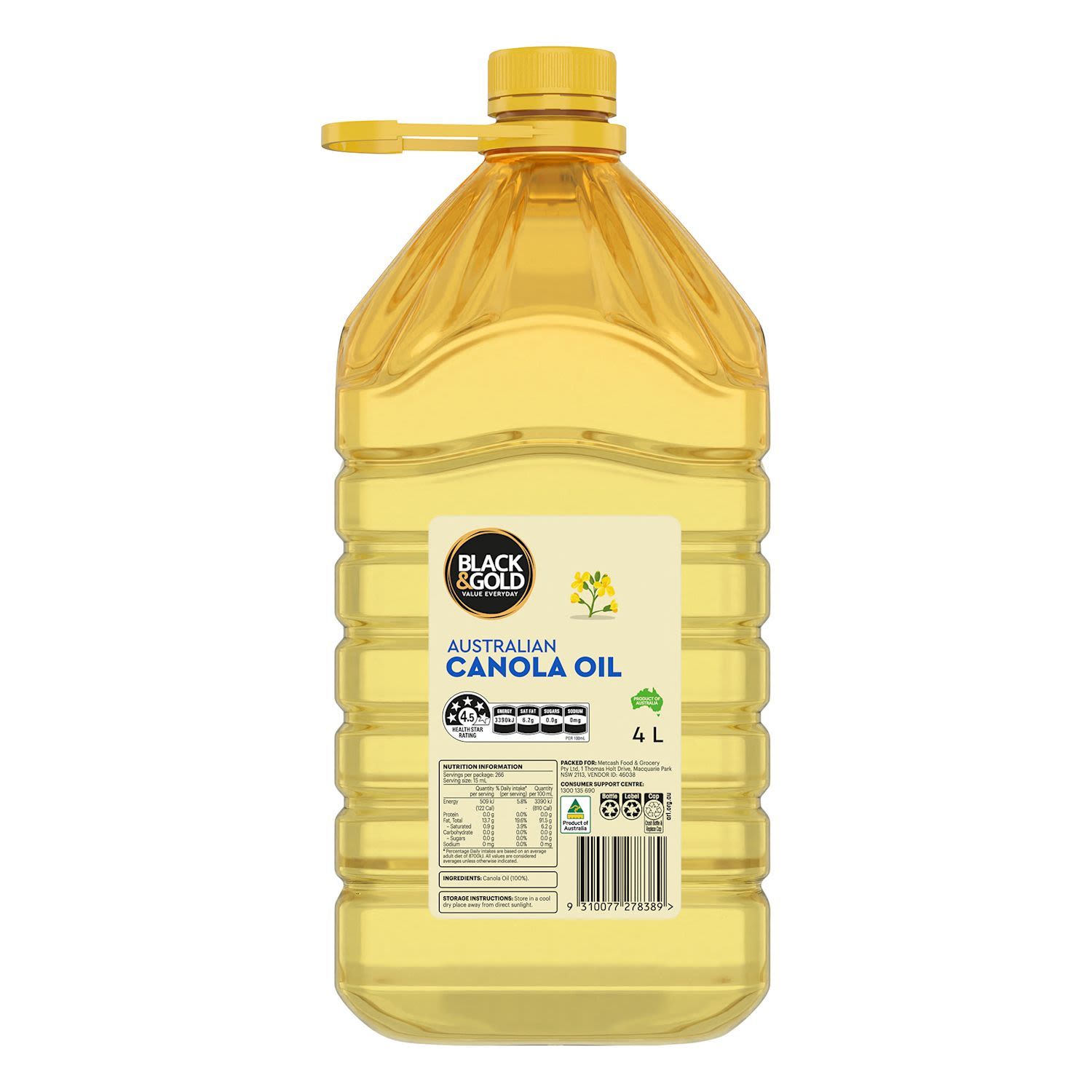 Black & Gold Canola Oil 4L