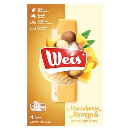 Weis Macadamia & Mango Ice Cream Bars 280ml (4)