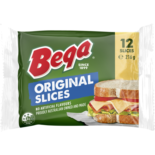 Bega Cheese Slices Regular 216g (12)