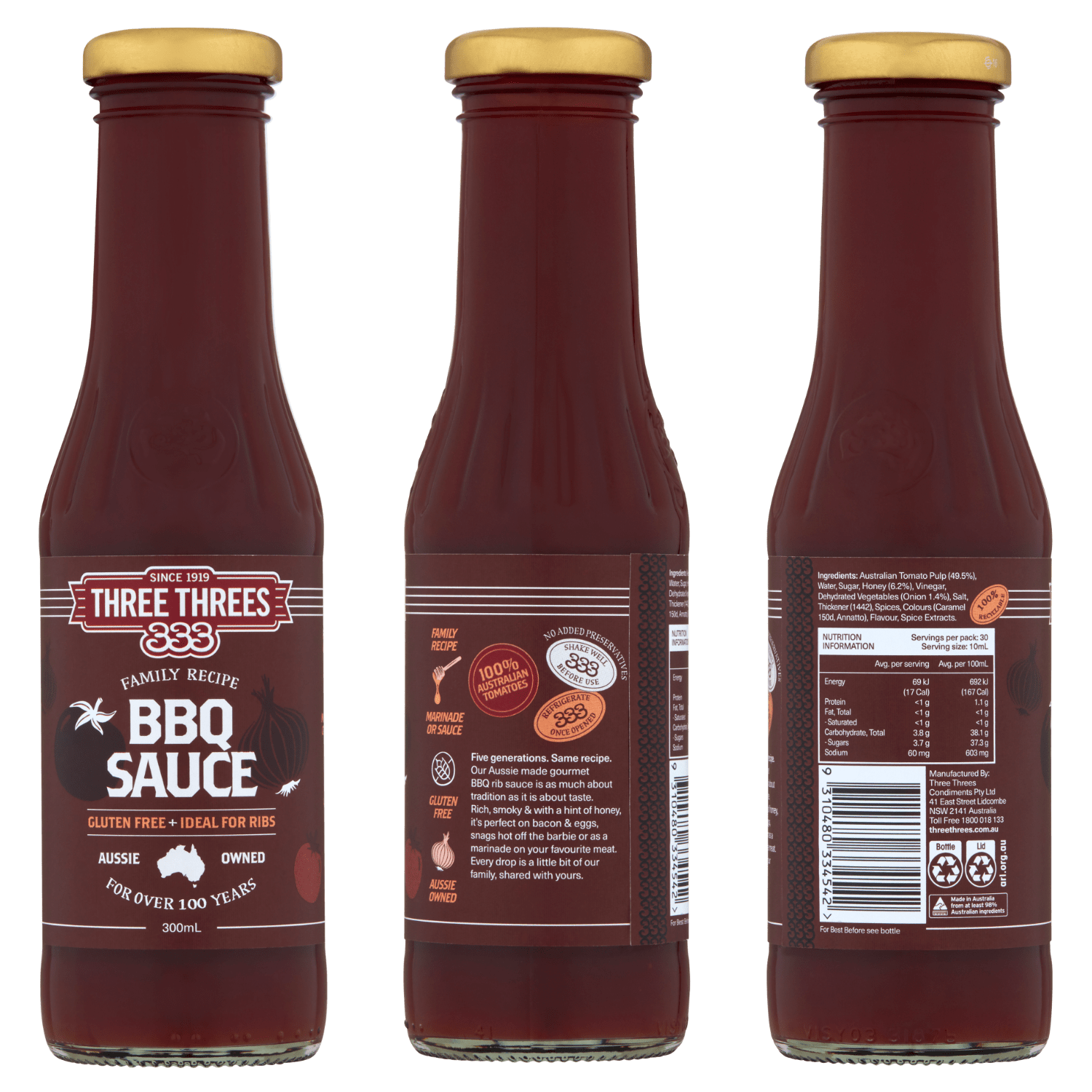 333's Bbq Sauce 300ml