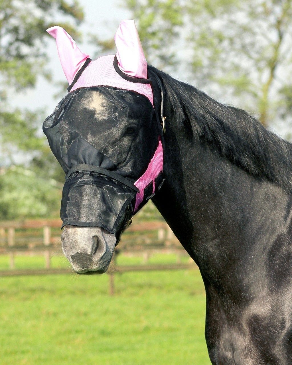 QHP Vliegenkap with removable nose flap Pink
