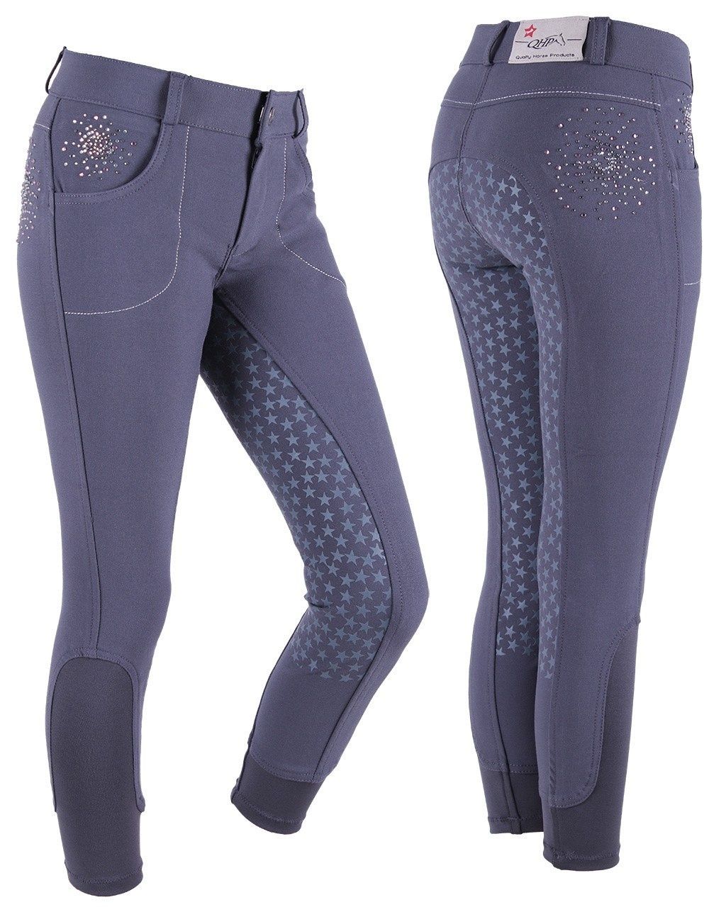 QHP Breeches Junior Chelsey anti-slip seat Dark