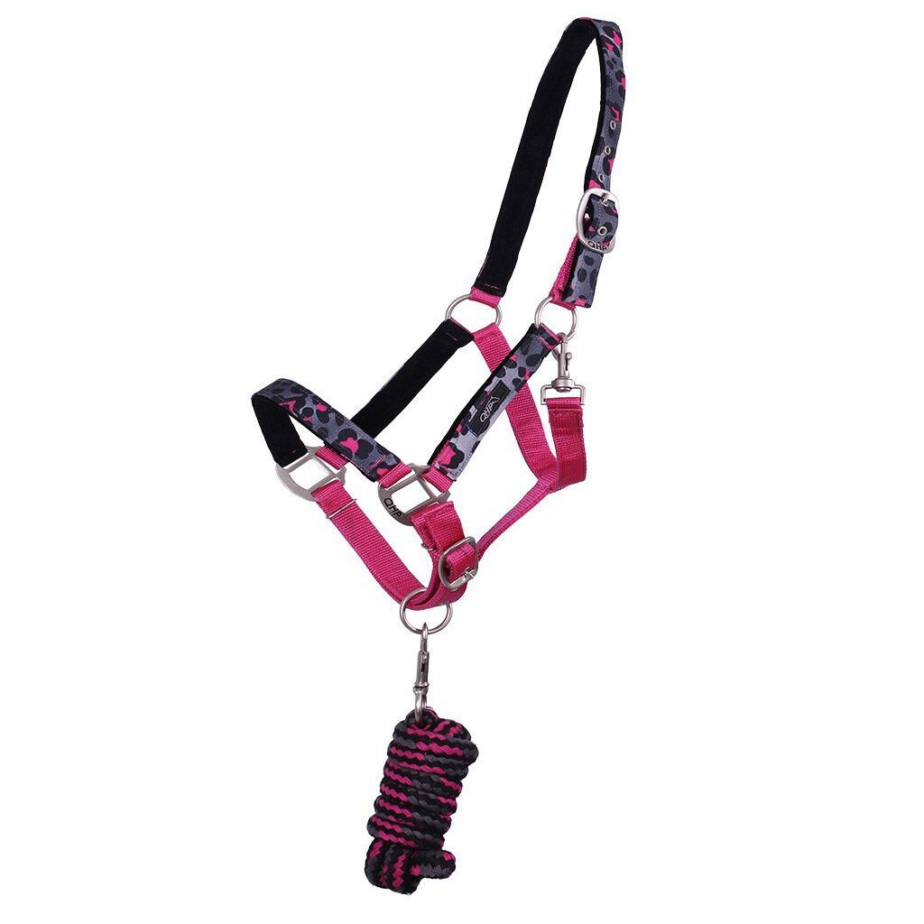 QHP Halterset Collection pink leopard