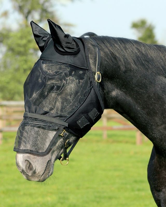 QHP Vliegenkap with removable nose flap Black
