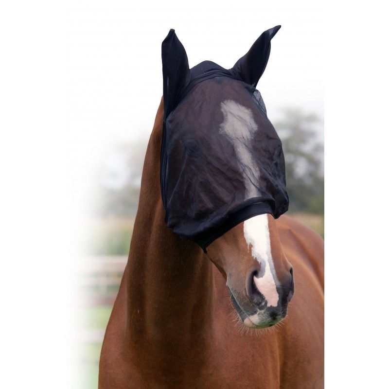 QHP Vliegenkap with ears finely Black