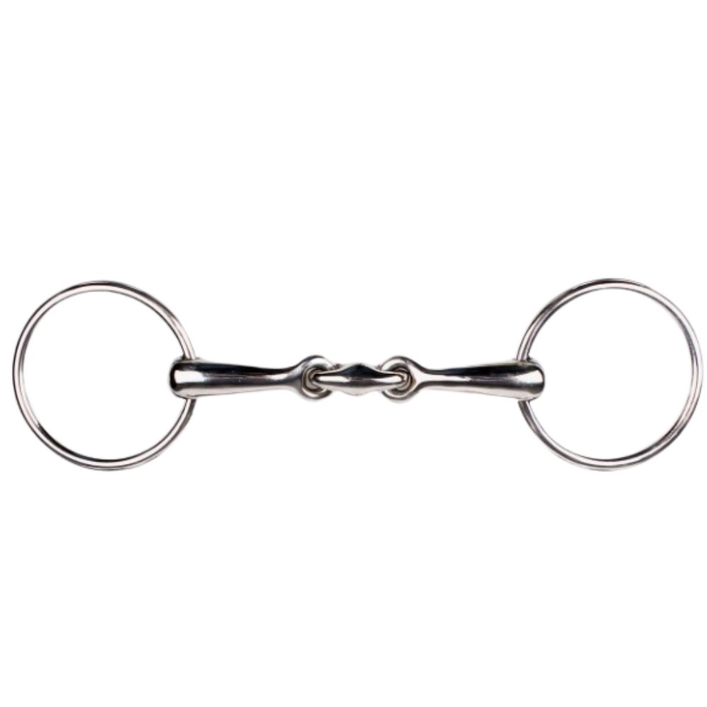 QHP Snaffle bit double jointed Stainless steel