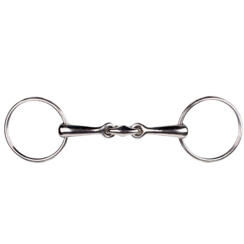 QHP Snaffle bit double jointed Stainless steel