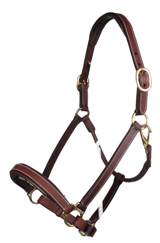 HKM Leather halter -Nature- soft padded (black)