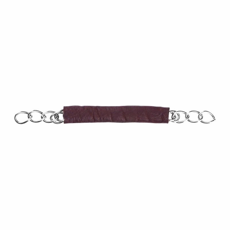 IR Lami-Cell curb chain in stainless steel, with leather havana Full