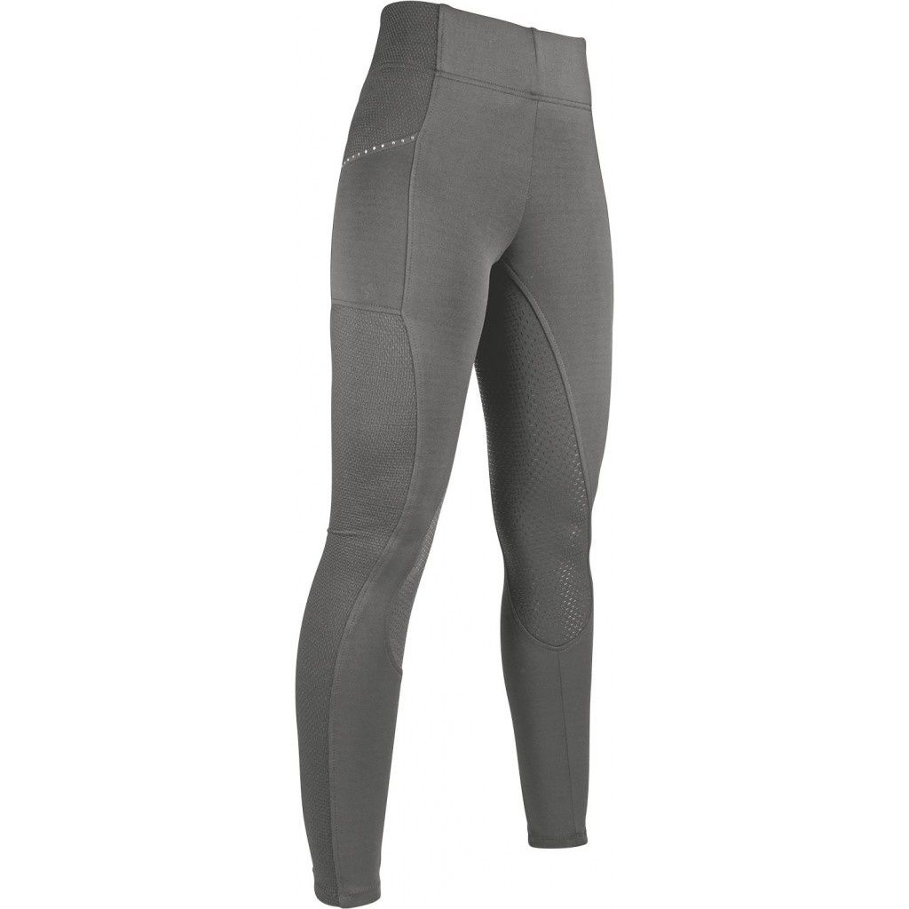 HKM Riding leggings -Mesh- Style silicone full seat Grey