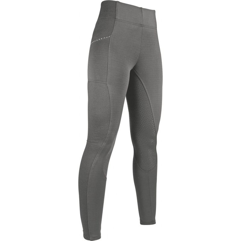 HKM Riding leggings -Mesh- Style silicone full seat Grey