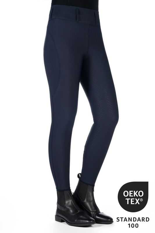 Kids riding leggings -Jil High Waist- silicone seat Darkblue