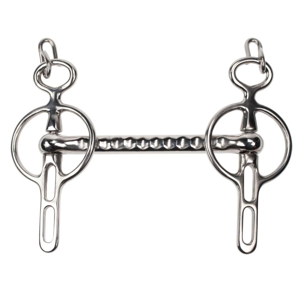 LD Driving Bits Liverpool straight bar bit ribbed New Silver