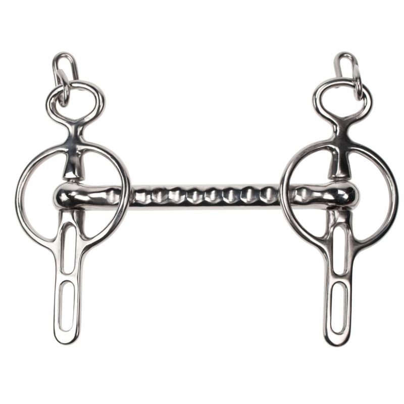 LD Driving Bits Liverpool straight bar bit ribbed New Silver