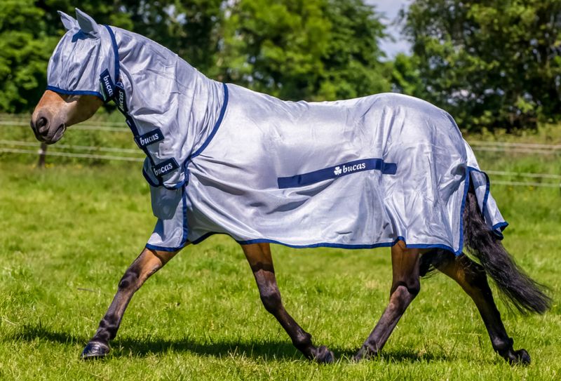 Bucas Buzz-Off Full Neck Blue Pony