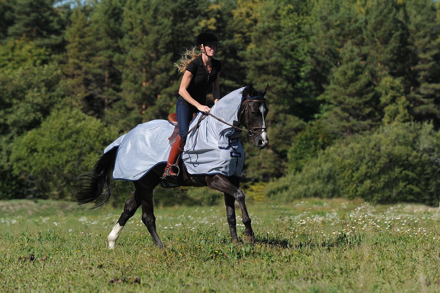 Bucas Buzz-Off Riding Blue with neck