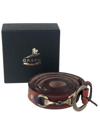 Grays Leather Belt Maple narrow