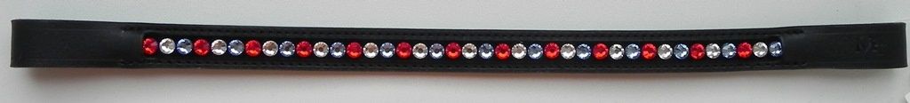 Frontriem Magic Tack voor menhoofdstel (rood/wit/blauw)