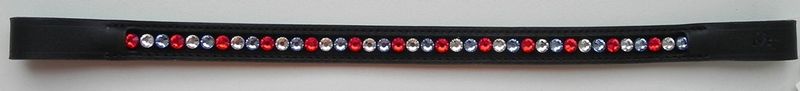 Frontriem Magic Tack voor menhoofdstel (rood/wit/blauw)