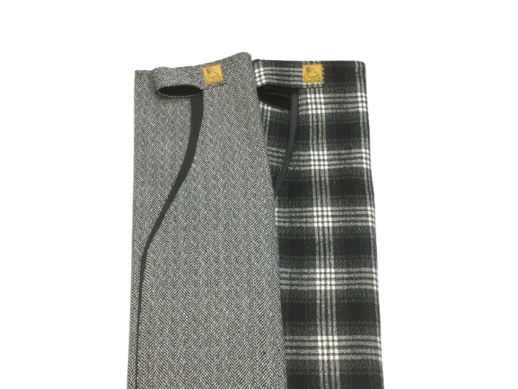 Letty&#39;s Design Koetsierschort waterdicht geruit zwart- en grijstinten