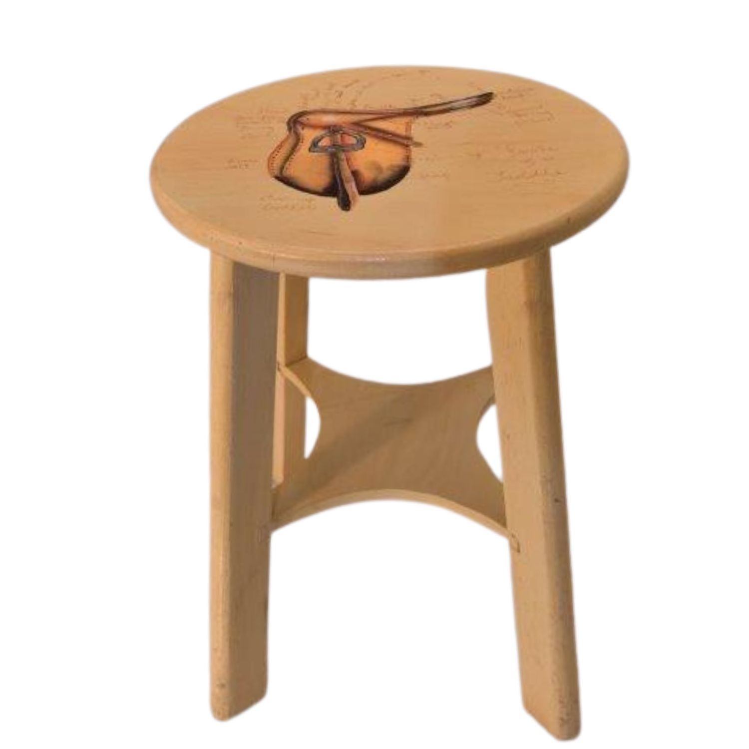 Krukje hout met paardenzadel afbeelding