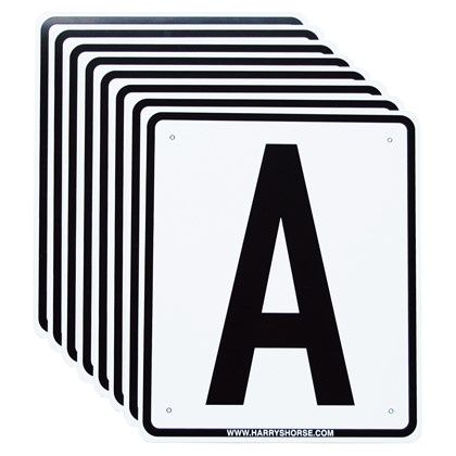 Dressuurbordjes kunststof 20x24 CM A,F,B,M,C,H,E,K