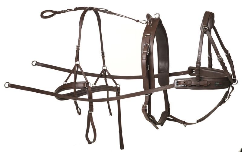 Kieffer Fahrgeschirre Einspänner Geschirr Leder Braun Cob und Full