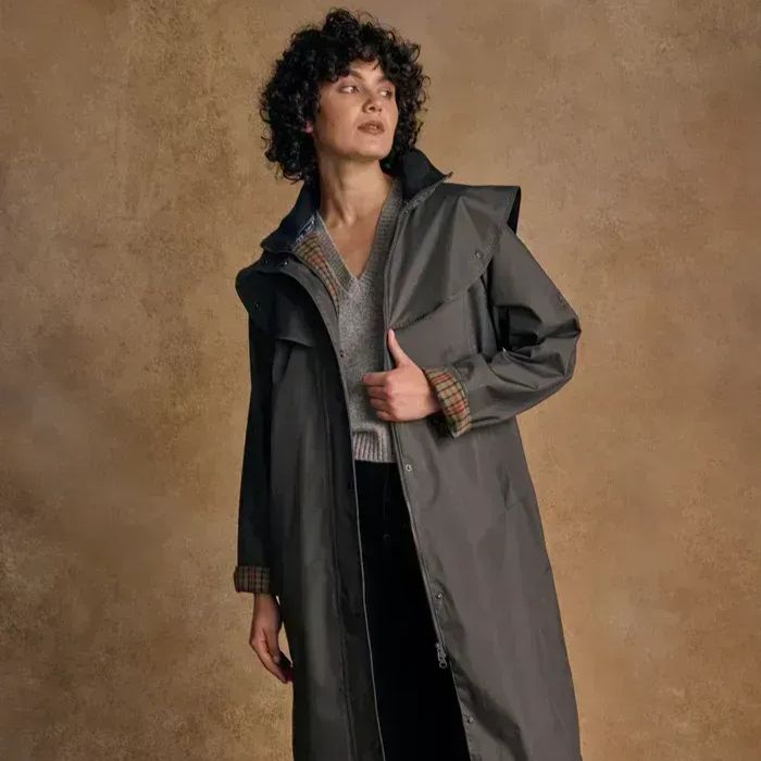 Jack Murphy Malvern ladies long trench Olive