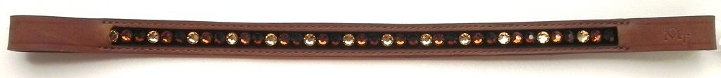 Browband Magic Tack for menhoofdstel (brown tones)