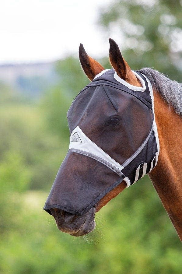 Shires fly mask with nose cover and ear openings