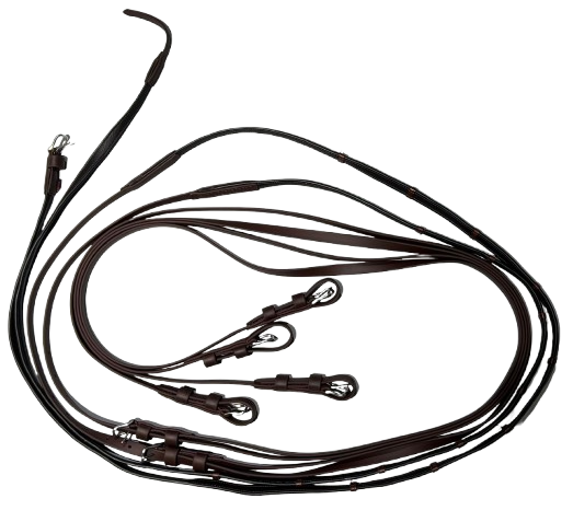 Kieffer synthetic pair rein handpiece foldet leather and stoppers