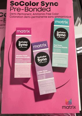 Matrix Socolor Sync semi-permanent colors swatch book