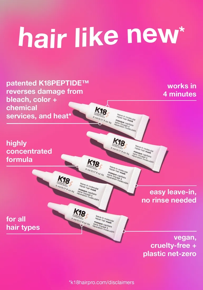 K18 Try-Me Molecular Repair Hair Masks