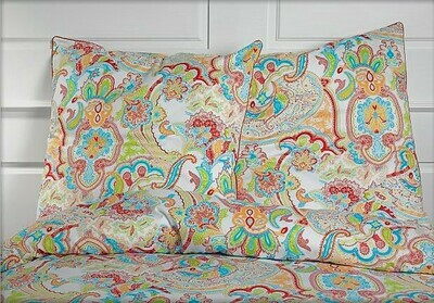 Bettwäsche Set Satin PAISLEY Rot 155x220+80x80