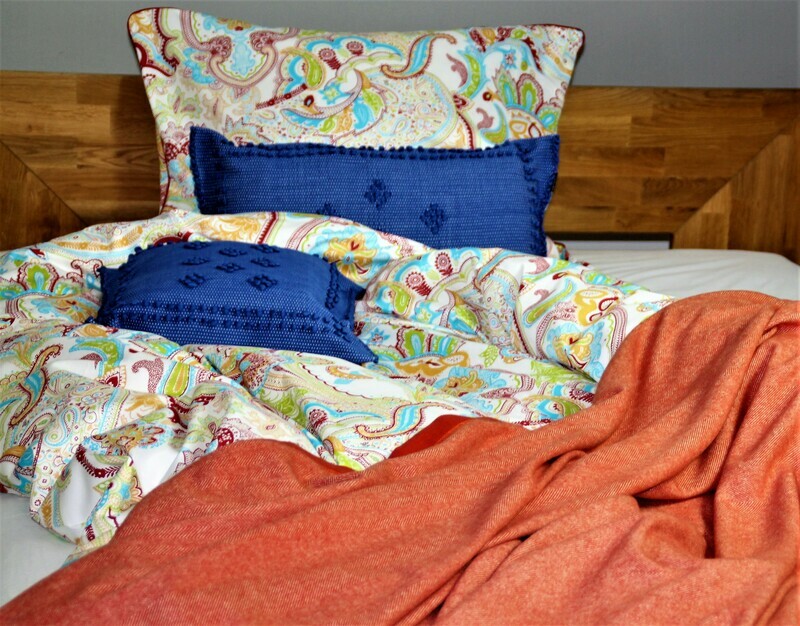 Bettwäsche Set Satin PAISLEY ROT 155x220+80x80