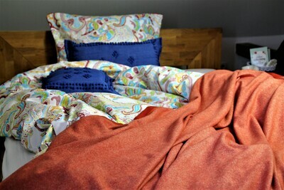 Bettwäsche Set Satin PAISLEY Rot 200x200+2/80x80