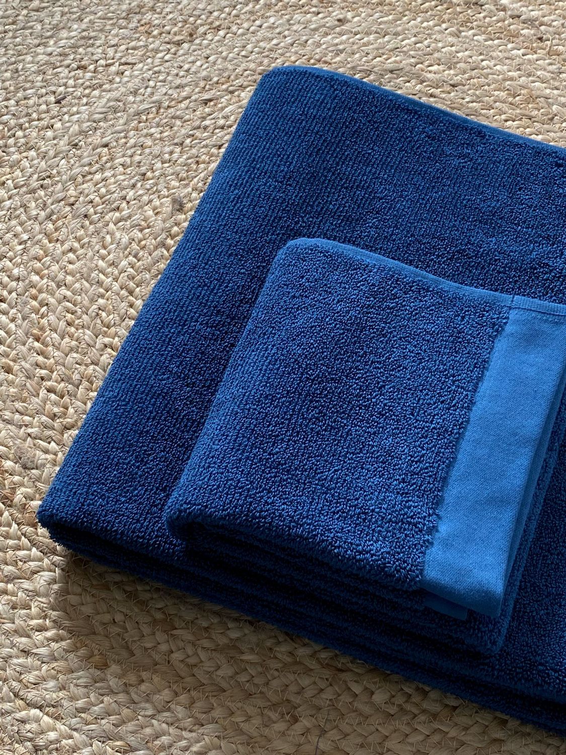 Bath towel organic Blue 100% Cotton