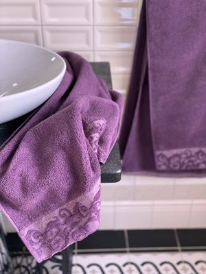 Towel MAJESTIC Skrol Lilac made from 100% Cotton