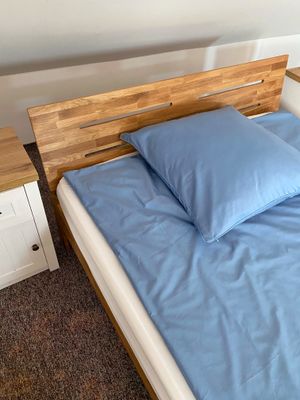 Bettwäsche Set Satin PLAIN Blau 100% Baumwolle 135x200+80x80