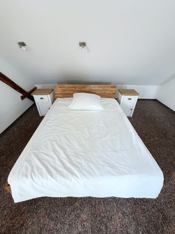 Bedding Set Satin PLAIN 100% Cotton, 200x200 + 2/80x80 cm.  White.