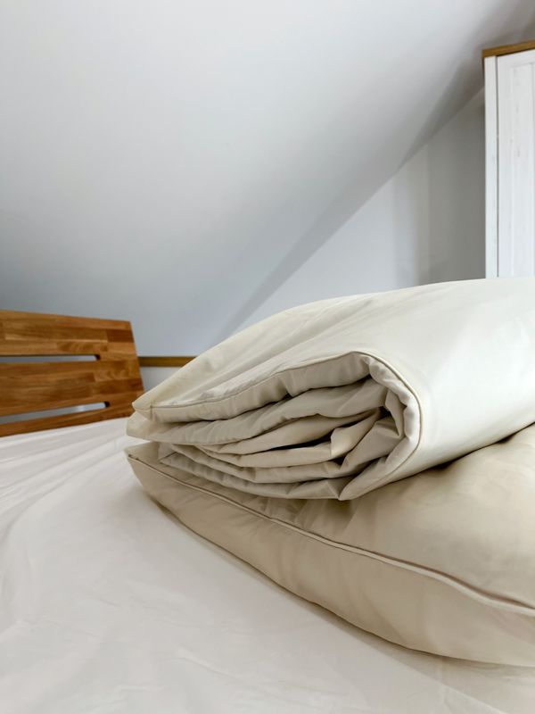 Bettwäsche Set  Satin PLAIN Cream 135x200+80x80