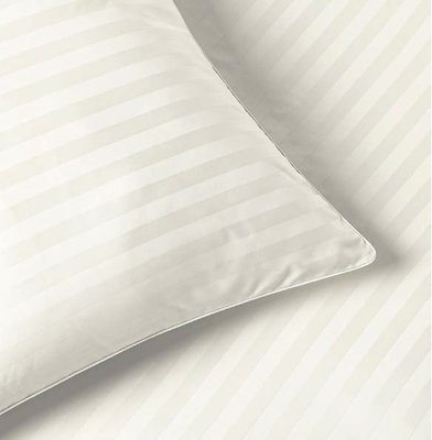 Bettwäsche Set Satin Stripe Weiss 100% Baumwolle 135x200+80x80
