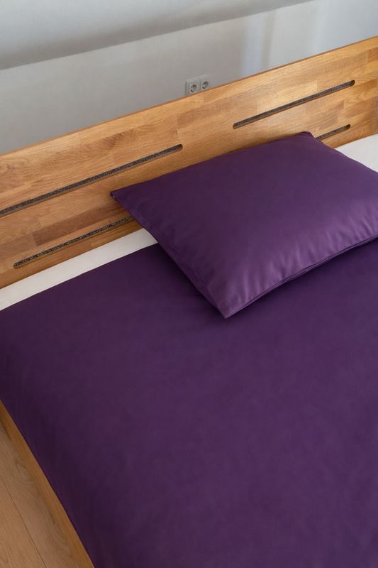 Bettwäsche Set Satin SOLID Violett 135x200+80x80