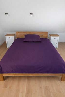 Bettwäsche Set Satin SOLID  Violett 155x220+80x80