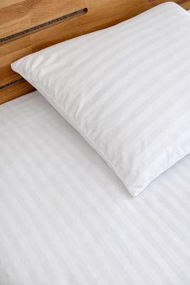 Bettwäsche Set Satin STRIPE Weiß 155 x 220-80x80